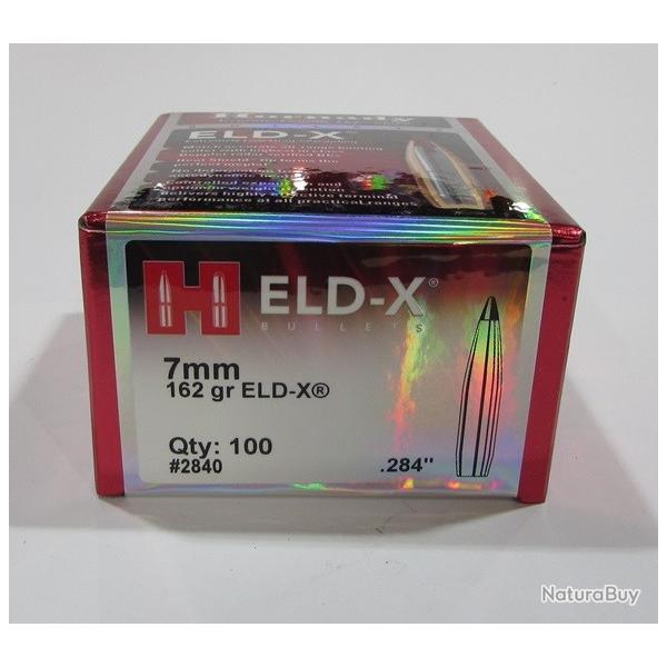 boite 100 ogives Hornady , 7mm, ELD-X, 162 grs, ref 2840