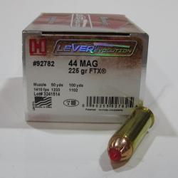 BOITE 20 CARTOUCHES HORNADY 44REMINGTON MAGNUM 225GR FTX 92782