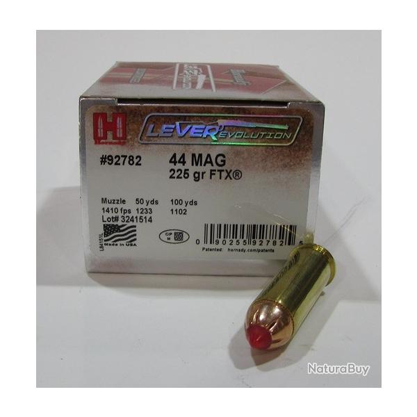 BOITE 20 CARTOUCHES HORNADY 44REMINGTON MAGNUM 225GR FTX 92782