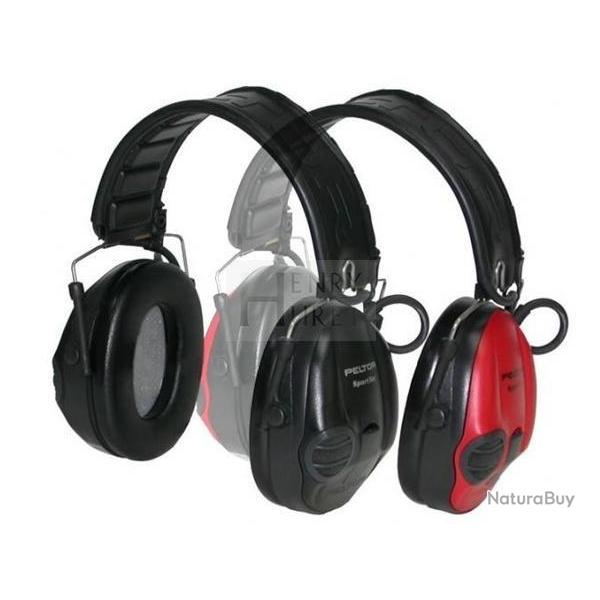 CASQUE PELTOR SPORTAC ROUGE ET NOIR