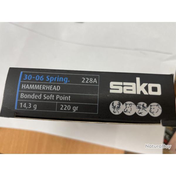 SAKO CAL 30-06 14.3 G HAMMEREAD BOITE DE 20 BALLES(VENDU PAR 2 BOITES)