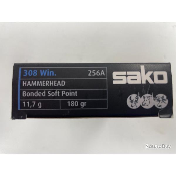 SAKO CAL 308 WIN 11.7G HAMMEREAD BOITE DE 20 BALLES(VENDU PAR 2 BOITES)