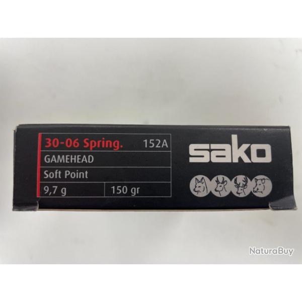 SAKO CAL 30-06 9.7G GAMEHEAD SP BOITE DE 20 BALLES(VENDU PAR 2 BOITES)