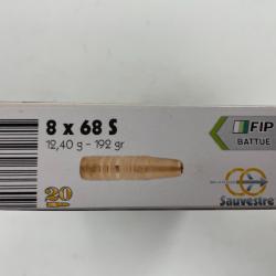 SAUVESTRE FIP 8X68S 12.4G BOITE DE 20 BALLES(VENDU PAR 2 BOITES)