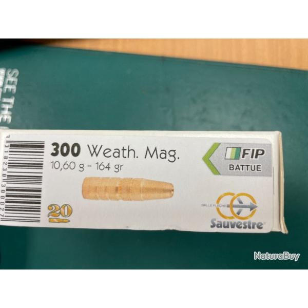 SAUVESTRE FIP 300 WHEATHERBY 10.6G BOITE DE 20 BALLES(VENDU PAR 2 BOITES)