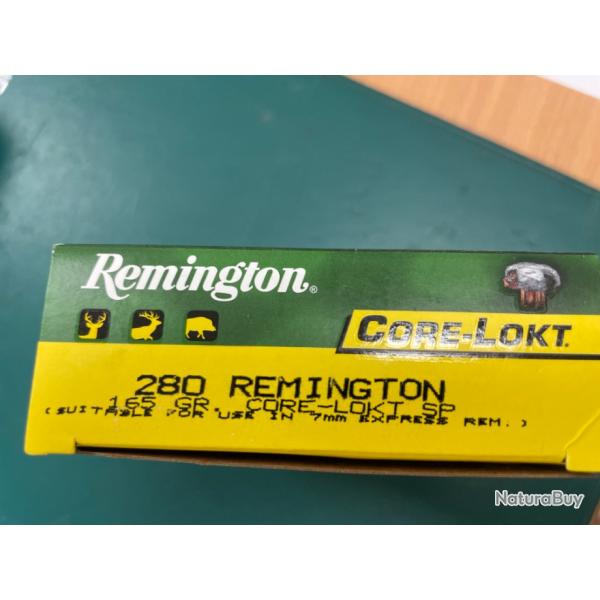 REMINGTON 280R 165G CORE LOCK BOITE DE 20 BALLES(VENDU PAR 2 BOITES)