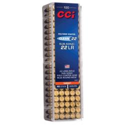 Munitions CCI cal.22lr clean-22 target subsonic 40gr par 100