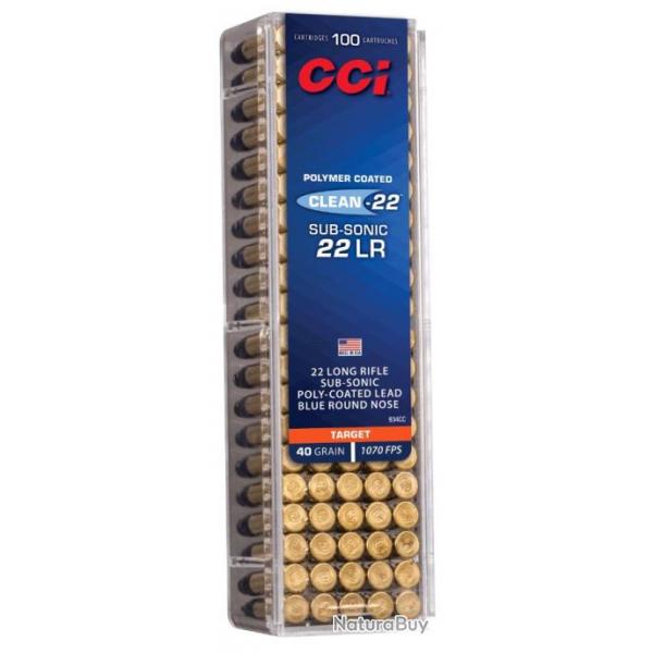 Munitions CCI cal.22lr clean-22 target subsonic 40gr par 100