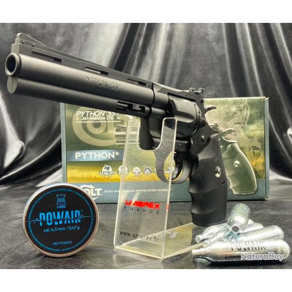 Pack prt  tirer "REVOLVER COLT PYTHON" - 6'' - CO2 - CAL 4.5 MM (Plombs et billes acier)