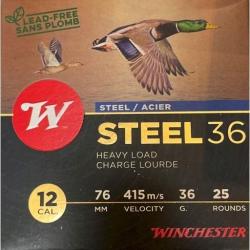 Cartouches de chasse WINCHESTER steel 36g cal.12/76 haute performance par 50