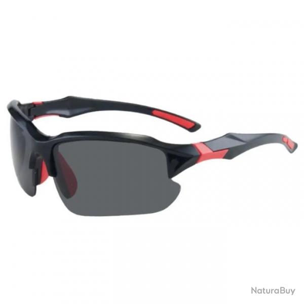 Lunettes de Soleil de Cyclisme Polarises UV400 pour Hommes Noir/rouge