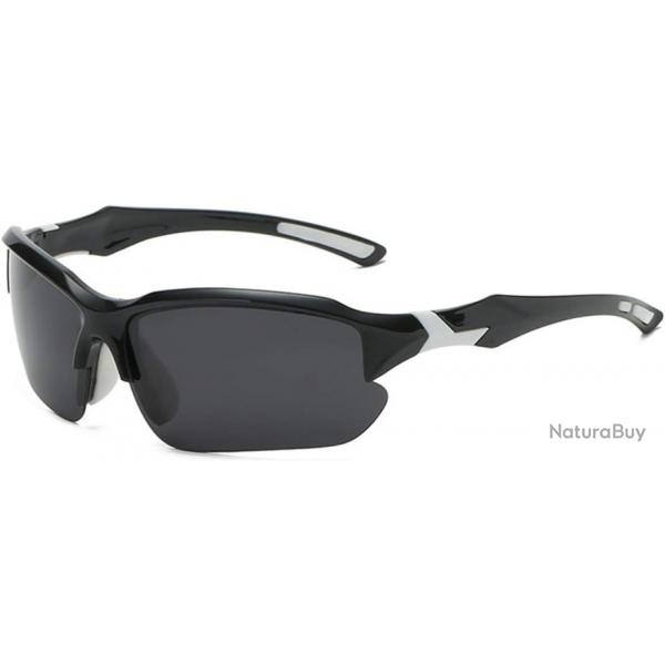 Lunettes de Soleil de Cyclisme Polarises UV400 pour Hommes Noir/Blanc