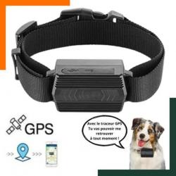 Collier GPS pour chien - Localisation GPS - Etanche IP66 -  Noir - Livraison rapide - Garantie 2 ans