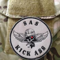 Patch écusson Forces Spéciales 1er RPIMa SAS KICK ASS désert