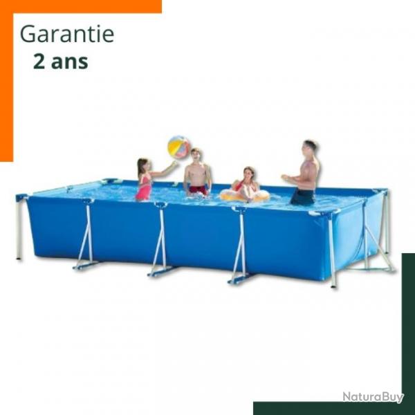 Piscine tubulaire rectangulaire avec pompe et filtre - Garantie 2 ans