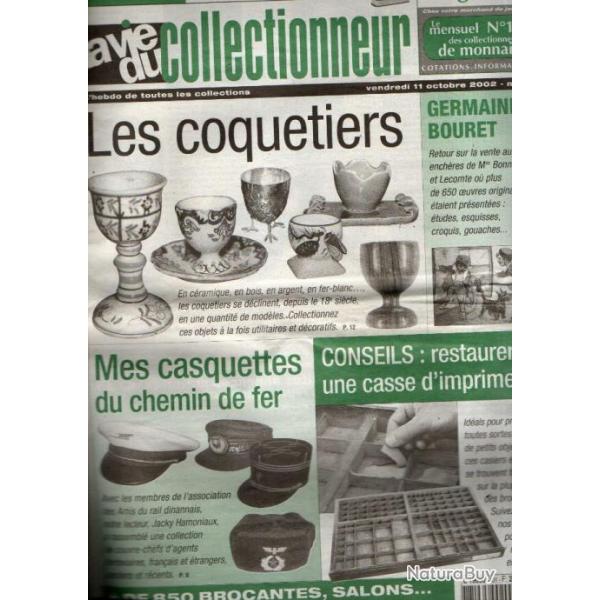 la vie du collectionneur 431 octobre 2002, les coquetiers, casquettes de chemin de fer , caisse d'im