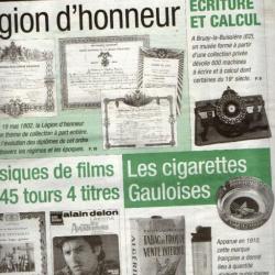 la vie du collectionneur 414 légion d'honneur, cigarettes gauloises, le cinéma français en 45 tours