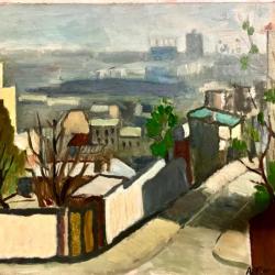 Huile sur toile Alexander Flaschner les hauts de Montmartre