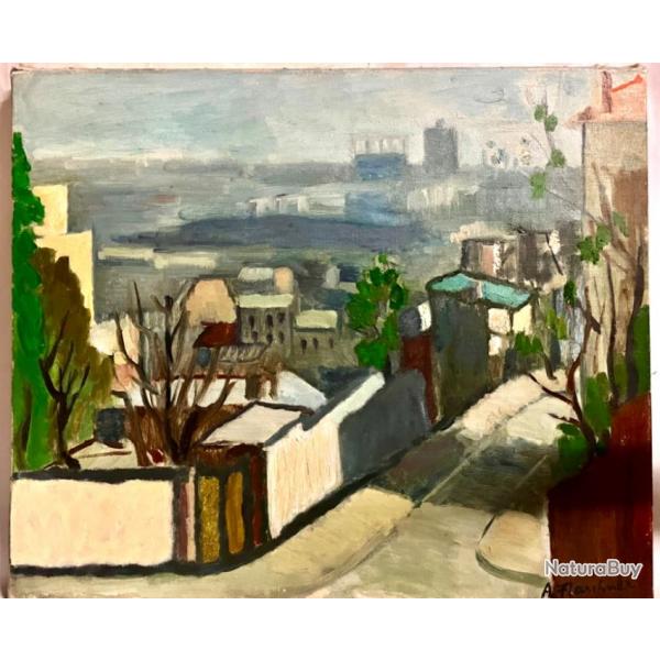 Huile sur toile Alexander Flaschner les hauts de Montmartre