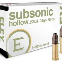 Munitions ELEY cal.22lr subsonic hollow 38gr par 50