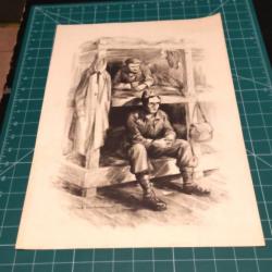 Robert Cadoré,  ARTISTE LORRAIN, 3 GRAVURES CAMP DE PRISONNIER 39/45 WW2