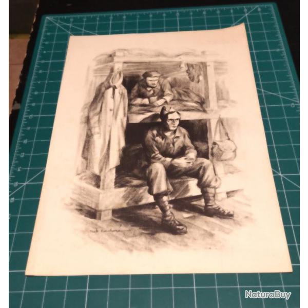 Robert Cador,  ARTISTE LORRAIN, 3 GRAVURES CAMP DE PRISONNIER 39/45 WW2