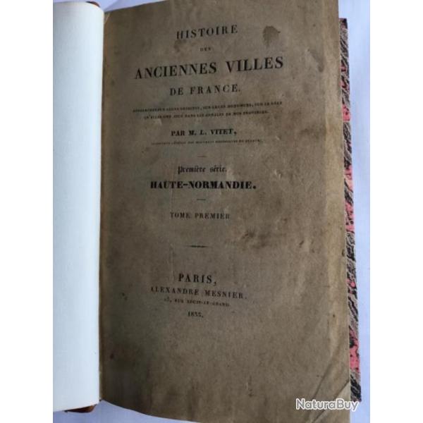 DIEPPE - Histoire des anciennes ville de France - 1 srie Haute Normandie - L VITET - 1833