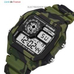 Montre numérique militaire étanche pour homme Sport Retro Multifonctions