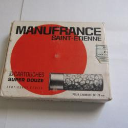 Ancienne boite cartouche Manufrance Superdouze plomb 6