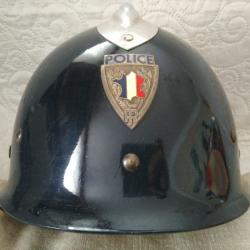 Casque complet police nationale Petit Collin 1970 état neuf