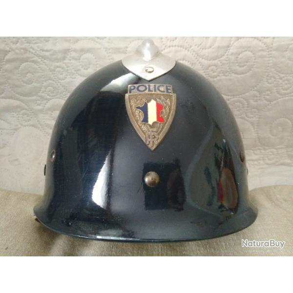 Casque complet police nationale Petit Collin 1970 tat neuf