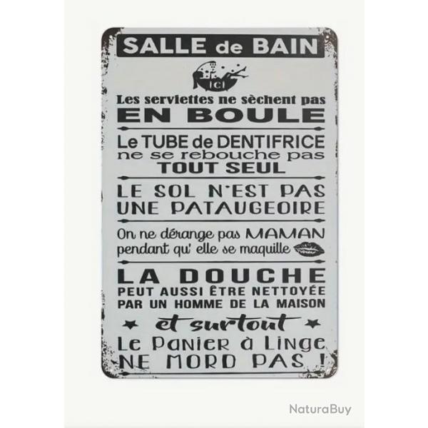 Plaque mtallique salle de bain