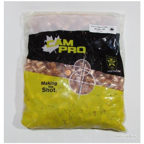 sachet de 500 ogives Cam-pro cal 45 colt 250 grains FCP RNFP