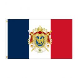 Drapeau tricolore français avec armoirie impériale Napoleon Bonaparte 1er  - 60x90cm