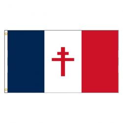 Drapeau français France libre libération 1944 croix de lorraine - 60x90cm