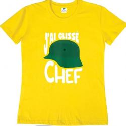 T-shirt humoristique "J'AI GLISSÉ CHEF" - Femme Jaune