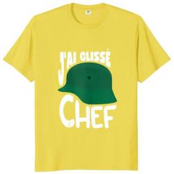 T-shirt humoristique "J'AI GLISSÉ CHEF" - Homme Jaune