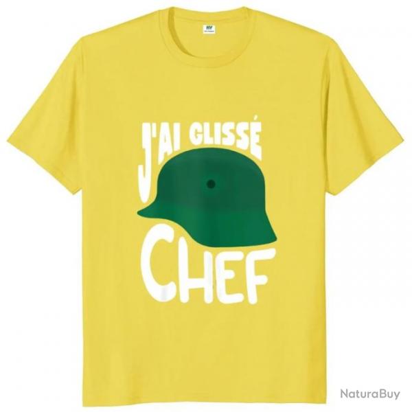 T-shirt humoristique "J'AI GLISS CHEF" - Homme Jaune