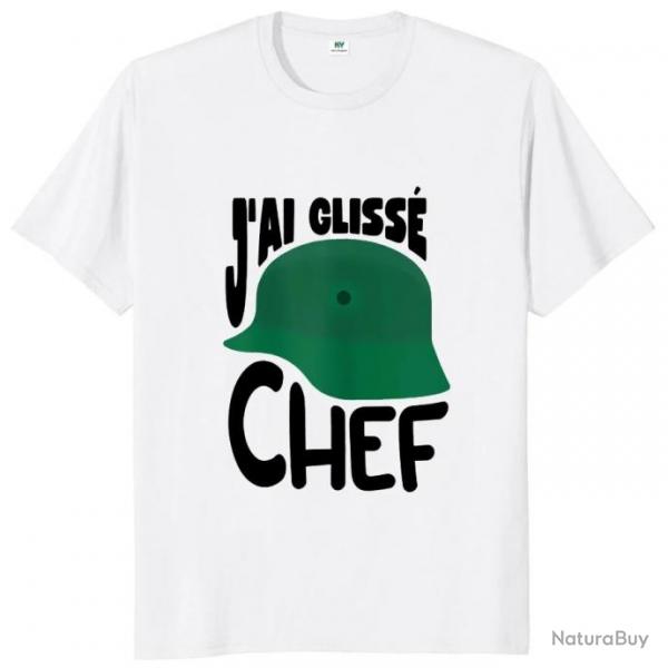 T-shirt humoristique "J'AI GLISS CHEF" - Homme Blanc