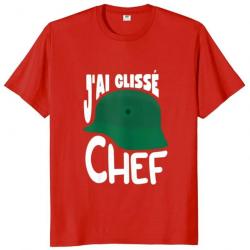 T-shirt humoristique "J'AI GLISSÉ CHEF" - Homme Rouge