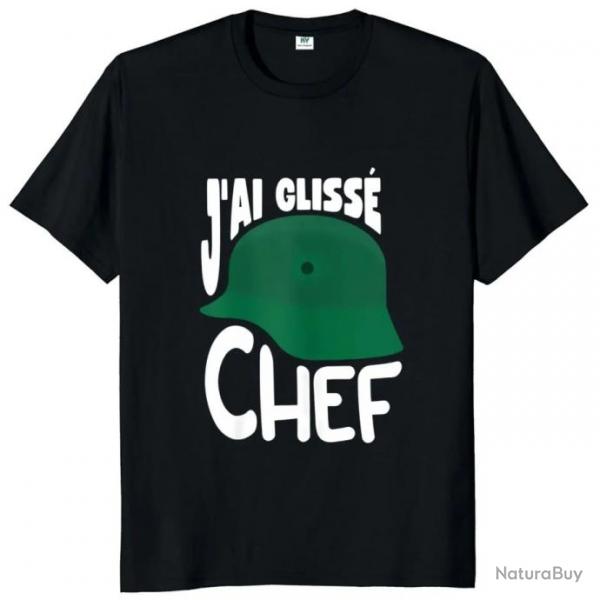 T-shirt humoristique "J'AI GLISS CHEF" - Homme Noir