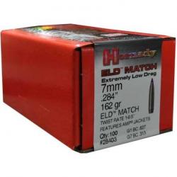 100 Ogives HORNADY Cal 7 mm (.284) ELD MATCH 162 grains