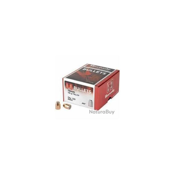 100 Ogives HORNADY 10 mm 180 grains FMJ-FP 784864