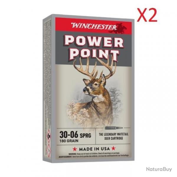 WAHOO ! Lot de 2 Boites de 20 Balles Winchester - Power Point - Cal.30-06 - 180Grs - PROMO !