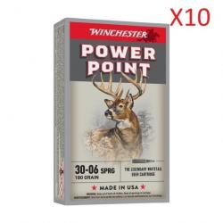 WAHOO ! Lot de 10 Boites de 20 Balles Winchester - Power Point - Cal.30-06 - 180Grs - PROMO !