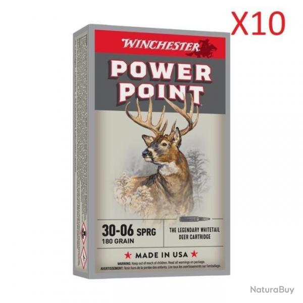 WAHOO ! Lot de 10 Boites de 20 Balles Winchester - Power Point - Cal.30-06 - 180Grs - PROMO !