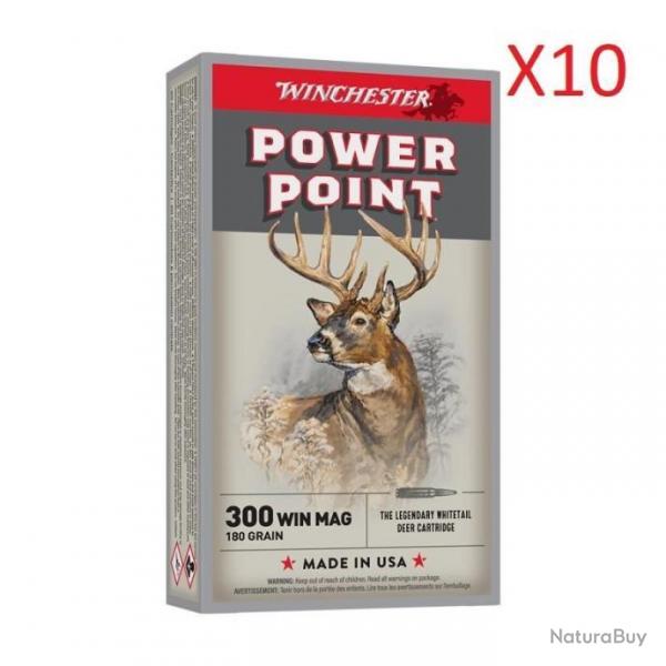 WAHOO ! Lot de 10 Boites de 20 Balles Winchester - Power Point - Cal.300WM - 180Grs - PROMO !