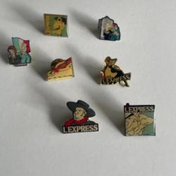 Lot 7 pin's journal l'express vintage