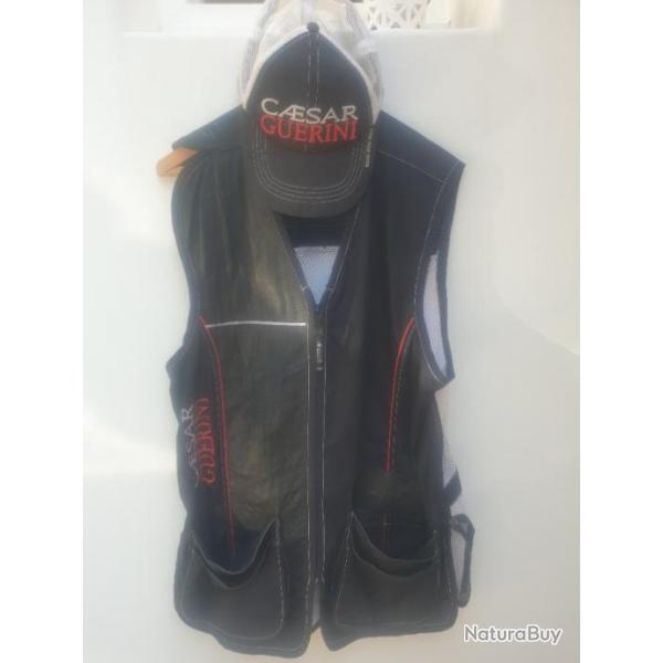 CAESAR GUERINI..gilet et casquette. taille XXL.