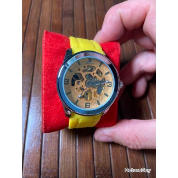 MONTRE AUTOMATIQUE BELLOS COMME NEUVE JAMAIS PORTE MCANISME APPARENT